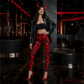 Leggings Costume d'Halloween Devil Red Fire Flames