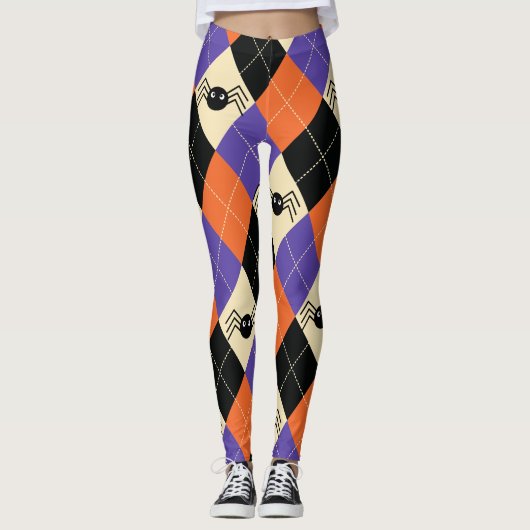 Leggings Costume d'Halloween effrayant araignée noire veuve (Devant)
