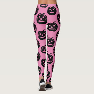 Leggings Costume d'Halloween Jack-o'-lantern rose mignon
