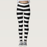 Leggings Costume d'Halloween noir et blanc<br><div class="desc">Faites de votre vêtement de tous les jours,  de l'usure,  ou Halloween amusant avec ces leggings horizontaux chic blanc et noir (à travers) dépouillés. Au lieu de porter des bas pour Halloween,  portez des leggings que vous pouvez porter n'importe quel jour après.</div>
