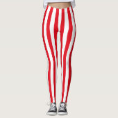 Leggings Costume d'Halloween pirate rouge et blanc (Devant)