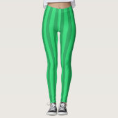 Leggings Costume d'Halloween pour pastèque Green Stripes (Devant)