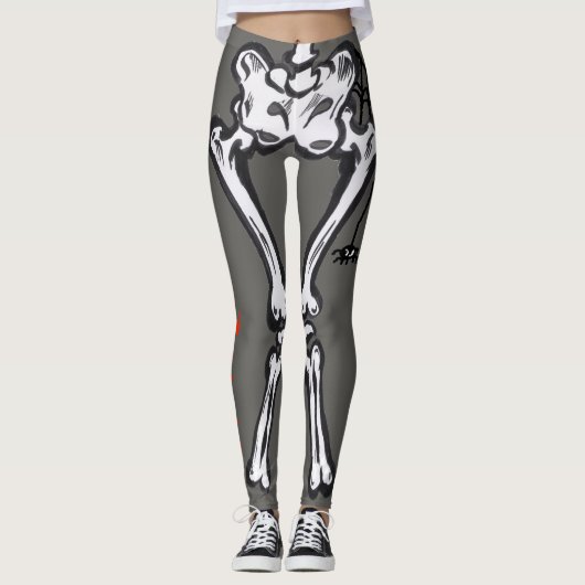Leggings Costume d'Halloween Scary Skeloton Cust. Legage (Devant)