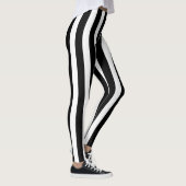 Leggings Costume d'Halloween vertical à bandes noires et bl (Droite)