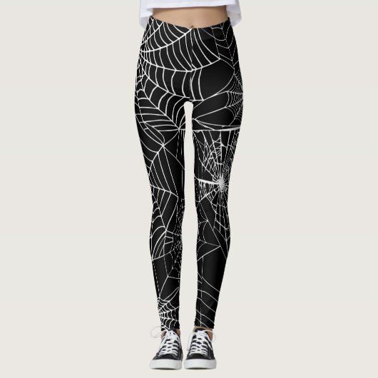 Leggings Costume Motif Web de l'araignée d'Halloween (Devant)