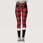 Leggings Costume Père Noël Plaid Moderne Cute Drôle Noël Le<br><div class="desc">Ces jolis leggings de Noël sont le costume Père Noël parfait pour Noël matin ou fêtes de fin d'année. Soyez Mme Claus dans ce design amusant,  moderne et tendance avec des détails de plaid de buffle rouge et une fausse ceinture d'or!</div>