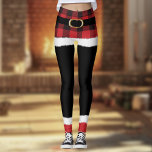 Leggings Costume Père Noël Plaid Moderne Mignonne Noël Drôl<br><div class="desc">Ces jolis leggings de Noël sont le costume Père Noël parfait pour Noël matin ou fêtes de fin d'année. Modernes et tendance avec des détails en plastique de buffle et une fausse ceinture d'or,  ils sont à la fois amusants et élégants!</div>