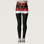 Leggings Costume Père Noël Plaid Moderne Mignonne Noël drôl<br><div class="desc">Ces jolis leggings de Noël sont le costume Père Noël parfait pour Noël matin ou fêtes de fin d'année. Modernes et tendance avec des détails en plastique de buffle et une fausse ceinture d'or,  ils sont à la fois amusants et élégants!</div>