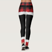 Leggings Costume Père Noël Plaid Moderne Mignonne Noël Drôl (Dos)
