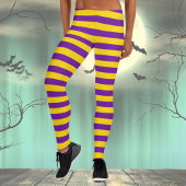 Leggings Costume rayé violet et jaune