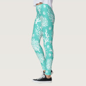 Leggings Côté Mer Blanche Coraux et Coquillages (Gauche)