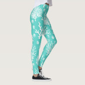 Leggings Côté Mer Blanche Coraux et Coquillages (Droite)