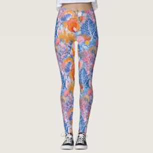 Leggings Côtière rustique - Coquillages, Starfish, Reef (19