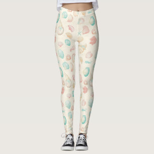 Leggings Côtière rustique - Coquillages, Starfish, Reef (22