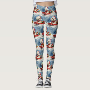 Leggings Coton De Tulear dans Sledge Qu'il neige Noël