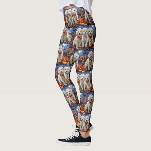 Leggings Coton De Tulear Halloween Éffrayant (Gauche)