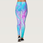 Leggings Cotton Candy Pink & Blue Watercolor Wash Stain (Dos)