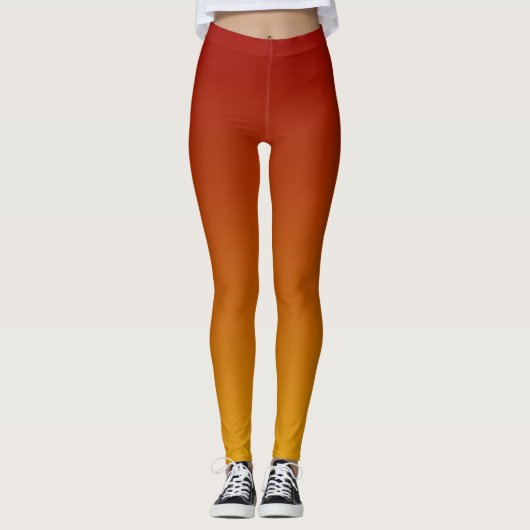 Leggings Couché de soleil orange jaune Ombre (Devant)