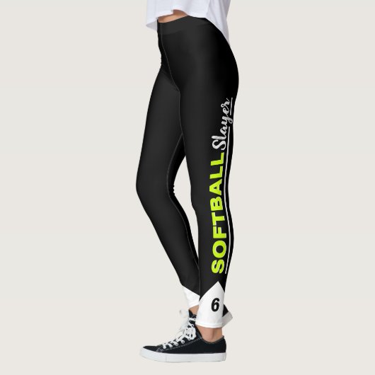 Leggings Couche Softball personnalisée (Gauche)