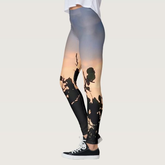 Leggings Coucher de soleil en dentelle noire (Gauche)