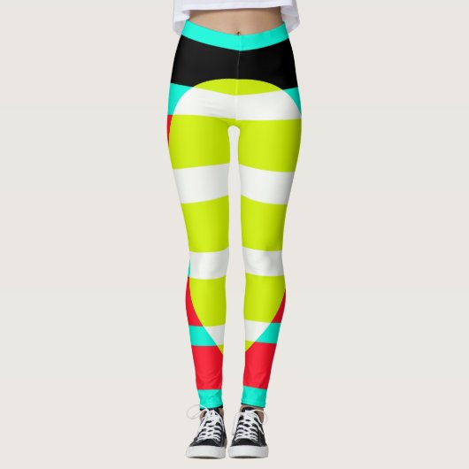 Leggings Coucher de soleil futuriste (Devant)