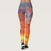 Leggings Coucher de soleil moderne orange jaune nuages phot (Dos)
