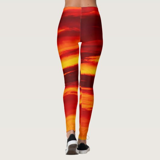 Leggings Coucher de soleil rouge (Dos)