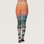 Leggings coucher de soleil sur la mer (Dos)