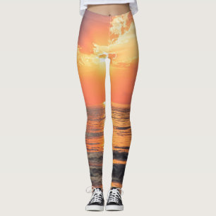 Leggings coucher de soleil sur l'eau