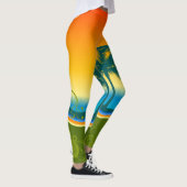 Leggings Coucher de Soleil sur Plage Tropicale (Droite)
