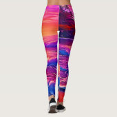 Leggings Coucher de soleil tropical : Plage d'art (Dos)