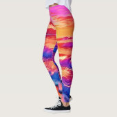 Leggings Coucher de soleil tropical : Plage d'art (Gauche)