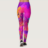 Leggings Coucher de soleil tropical vif (Dos)