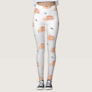Leggings Couchers de soleil et mouettes 