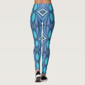 Leggings Coudes de jambe de fitness bleu (Dos)