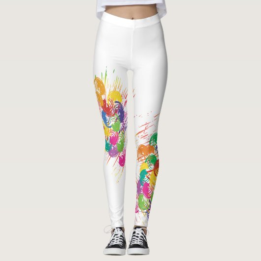 Leggings Couleur Abstraite de peinture (Devant)