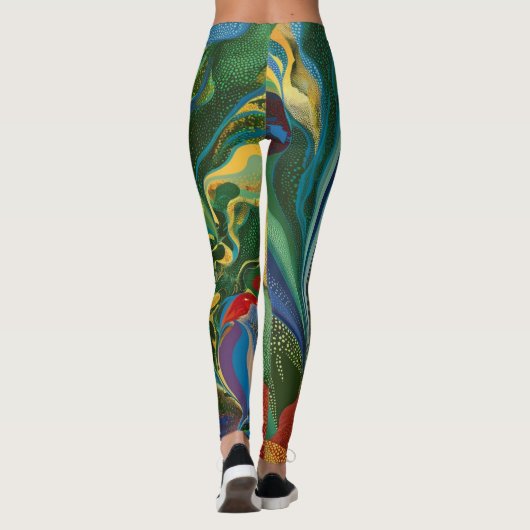 Leggings Couleur abstraite éclaboussant les couleurs d'eau (Dos)