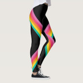 Leggings Couleur arc-en-ciel bande ruban Design noir (Droite)