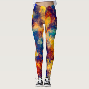 Leggings Couleur Bleu Rouge Jaune Turquoise multicolore