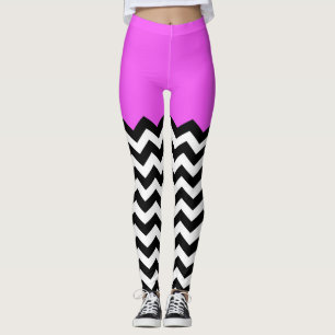 Leggings Couleur bloquant le motif de Chevron