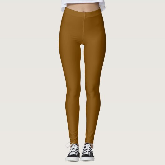 Leggings Couleur Bronze Foncé Uni (Devant)