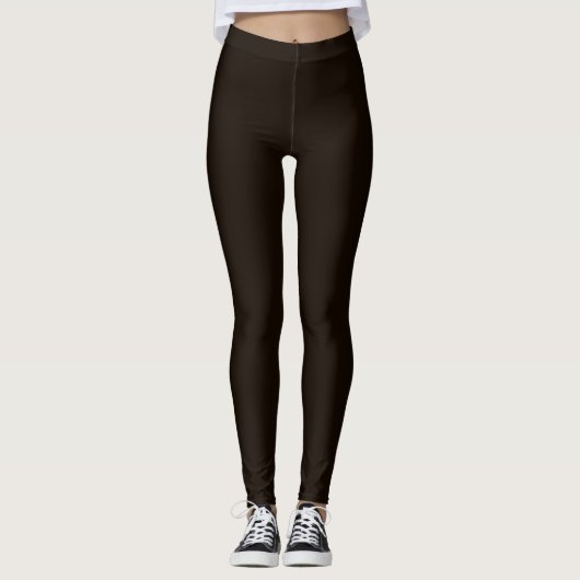 Leggings Couleur Brown et fine Noir One plat (Devant)