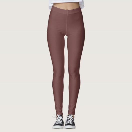 Leggings Couleur Café Profond Uni (Devant)