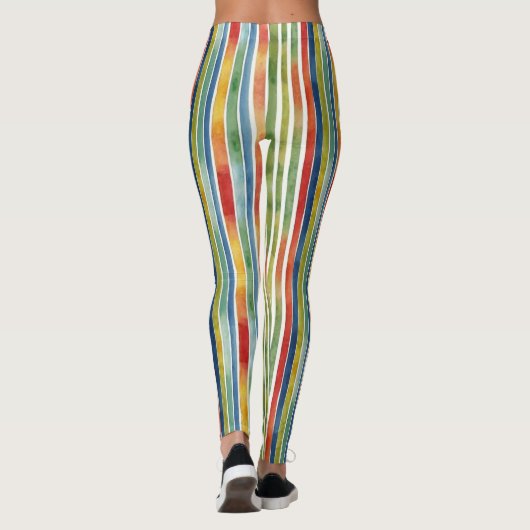 Leggings Couleur cool Arc-en-ciel rayures Carnaval Aquarell (Dos)