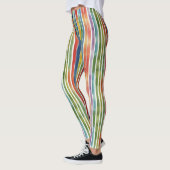 Leggings Couleur cool Arc-en-ciel rayures Carnaval Aquarell (Gauche)