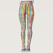 Leggings Couleur cool Arc-en-ciel rayures Carnaval Aquarell (Devant)