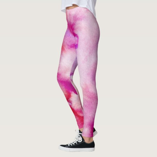 Leggings Couleur d'aquarelle magenta (Gauche)