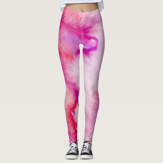 Leggings Couleur d'aquarelle magenta (Devant)