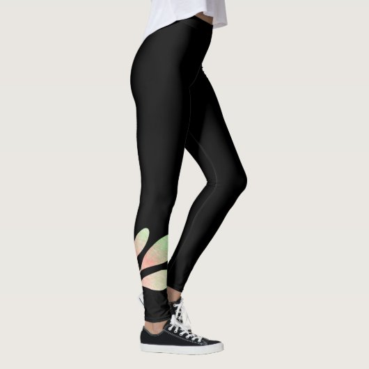 Leggings Couleur d'aquarelle mignonne sur le noir (Droite)