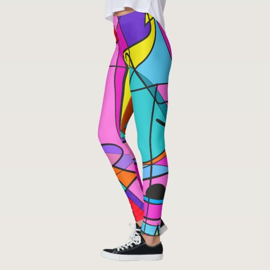 Leggings couleur de mélange abstrait (Gauche)